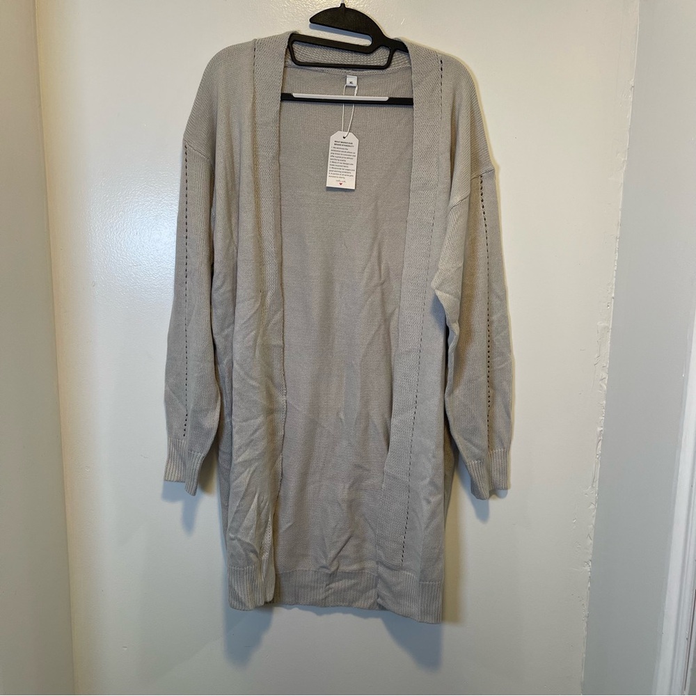 Women's Gray Open Front Cardigan size XL‎